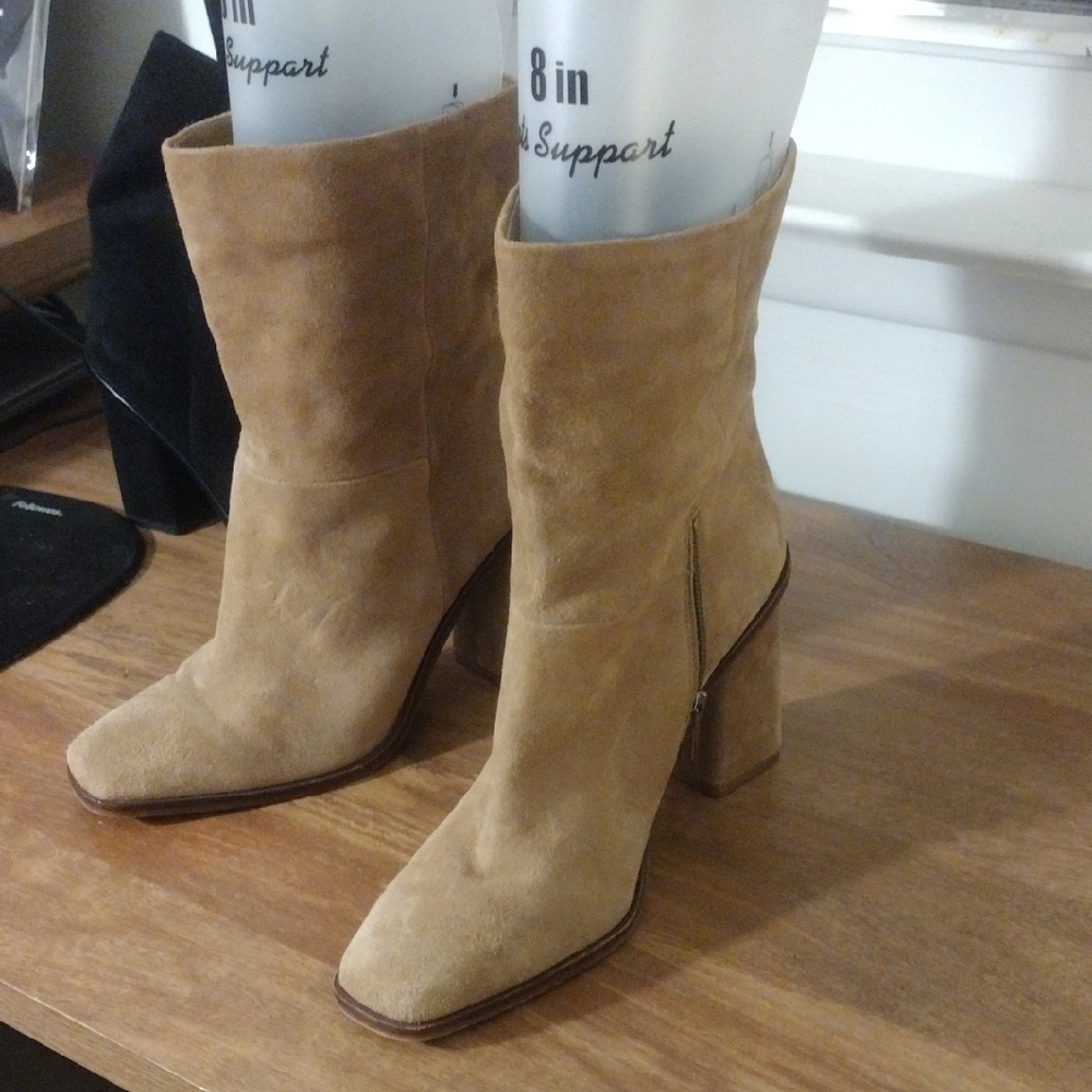 Vince Camuto Camel Suede Ankle Booties